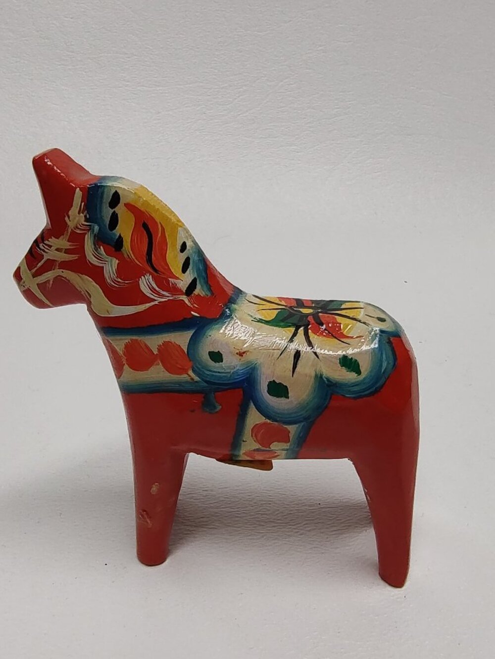 Vintage Dala Horse Wood Sweden Figurine Hand Painted Small Size 2-3/4" Tall